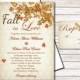 Rustic Fall Wedding Invitation, Fall In Love Leaves Wedding Invitation