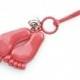 Vintage Red Bell Charm Two Feet 