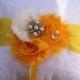 Ring Bearer Pillow, Yellow Ring Bearer Pillow, Sunflower Ring Pillow, Shabby Chic Ring Bearer Pillow, Bridal Accessory, YOUR CHOICE COLOR