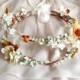 fall floral crown, bridal headpiece, autumn wedding hairpiece, cream orange - MIRTH- flower crown, bridal hair wreath, flower girl accessory