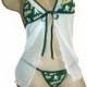 MLB Oakland A's Lingerie Negligee Babydoll Sexy Teddy Set with Matching G-String Thong Panty - Only at Sexy Crushes