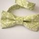 Boys Bowtie- Green Damask- Adjustable- Ages 2-10