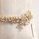 Gold Crystal Bridal Belt- Custom- Swarovski Crystal Bridal Sash- Blush Bridal Belt