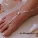 Barefoot Sandal - Simply Elegant Mask Swarovksi Crystals, Wedding Bridal Shoes, Destination Wedding, Beach Wedding, Bridal Beach Sandals