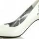Real Leather Crystal Low Heel Wedding Shoes
