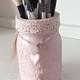 Charming Makeup Caddy Pink Altered Mason Jar
