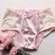 Lingerie Sample SALE Handmade Satin and Sequin Panties in Pink and White Size Small / Medium
