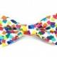 Colorful Rainbow Confetti Removable Dog Bow Tie / Birthday Dog Bow Tie / Made to Order