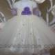 Flower girl dress. Ivory and Lavender TuTu Dress. baby tutu dress, toddler tutu dress, wedding, birthday. BOW not included.