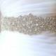 Bridal beaded luxury crystal sash. Wide wedding couture rhinestone belt. VINTAGE CRYSTAL DELUXE. 27"