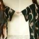 Vintage Authentic Japanese Swirl Pattern Kimono Robe Duster Jacket