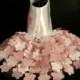 Pink Flowers Dog Harness Dress, XXSmall Dogss to XXLarge Dog Dresses, Designer Dog Dress. Wedding Dog Dress, Cat Dress.