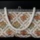 Vintage Wedding Purse Tapestry Bag Beaded Handbag Art Deco Style Flapper Bag Fashion Purse Accessories Womens Rockabilly Pin Up Burlesque