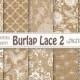 Burlap Lace Wedding digital paper: "BURLAP LACE 2" White Wedding Vintage Lace Burlap Textured for scrapbooking, invites - Buy 2 Get 1 Free