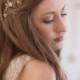 Delicate flower crystal hair vine, crystal wreath, bridal headband, gold hair vine, pearl hair vine, crystal vine, wreath, bridal halo #130
