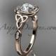 14kt rose gold diamond celtic trinity knot wedding ring, engagement ring CT7179