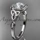 14kt white gold diamond celtic trinity knot wedding ring, engagement ring CT7179