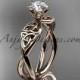 14kt rose gold diamond celtic trinity knot wedding ring, engagement ring CT7221