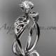 14kt white gold diamond celtic trinity knot wedding ring, engagement ring CT7221