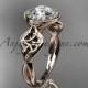 14kt rose gold diamond celtic trinity knot wedding ring, engagement ring CT7219