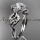 14kt white gold diamond celtic trinity knot wedding ring, engagement ring CT7219