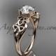 14kt rose gold diamond celtic trinity knot wedding ring, engagement ring CT7169