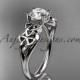 14kt white gold diamond celtic trinity knot wedding ring, engagement ring CT7169