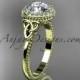 14kt yellow gold diamond celtic trinity knot wedding ring, engagement ring CT7157
