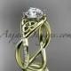 14kt yellow gold celtic trinity knot engagement ring, wedding ring CT790