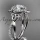 14kt white gold celtic trinity knot engagement ring, wedding ring CT789
