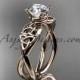 14kt rose gold celtic trinity knot engagement ring, wedding ring CT770