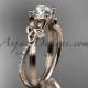 14kt rose gold diamond celtic trinity knot wedding ring, engagement ring CT7214