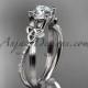 14kt white gold diamond celtic trinity knot wedding ring, engagement ring CT7214