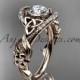14kt rose gold diamond celtic trinity knot wedding ring, engagement ring CT7211
