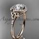 14kt rose gold diamond celtic trinity knot wedding ring, engagement ring CT7201
