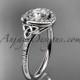 14kt white gold diamond celtic trinity knot wedding ring, engagement ring CT7201