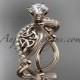 14kt rose gold diamond celtic trinity knot wedding ring, engagement ring CT7192