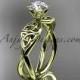 14kt yellow gold diamond celtic trinity knot wedding ring, engagement ring CT7221