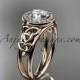 14kt rose gold diamond celtic trinity knot wedding ring, engagement ring CT7131