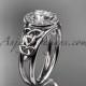 14kt white gold diamond celtic trinity knot wedding ring, engagement ring CT7131