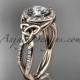 14kt rose gold diamond celtic trinity knot wedding ring, engagement ring CT7127