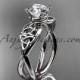 14kt white gold celtic trinity knot engagement ring, wedding ring CT770