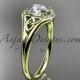 14kt yellow gold celtic trinity knot engagement ring, wedding ring CT791
