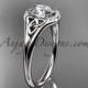 14kt white gold celtic trinity knot engagement ring, wedding ring CT791