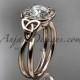 14kt rose gold diamond celtic trinity knot wedding ring, engagement ring CT7330