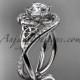 14kt white gold diamond celtic trinity knot wedding ring, engagement ring CT7320