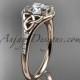 14kt rose gold diamond celtic trinity knot wedding ring, engagement ring CT7126
