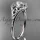 14kt white gold diamond celtic trinity knot wedding ring, engagement ring CT7126
