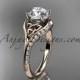 14kt rose gold diamond celtic trinity knot wedding ring, engagement ring CT7125