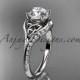 14kt white gold diamond celtic trinity knot wedding ring, engagement ring CT7125